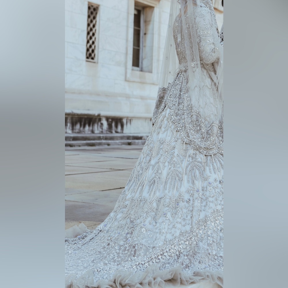 Really heavy wedding dress, completely beaded embroidery. Indian/Pakistani dress